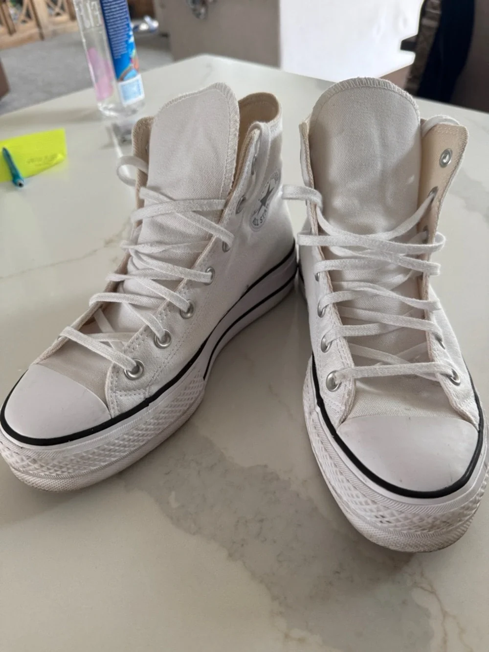 Converse White High-Top Platform Sneakers - Picture 2 of 3